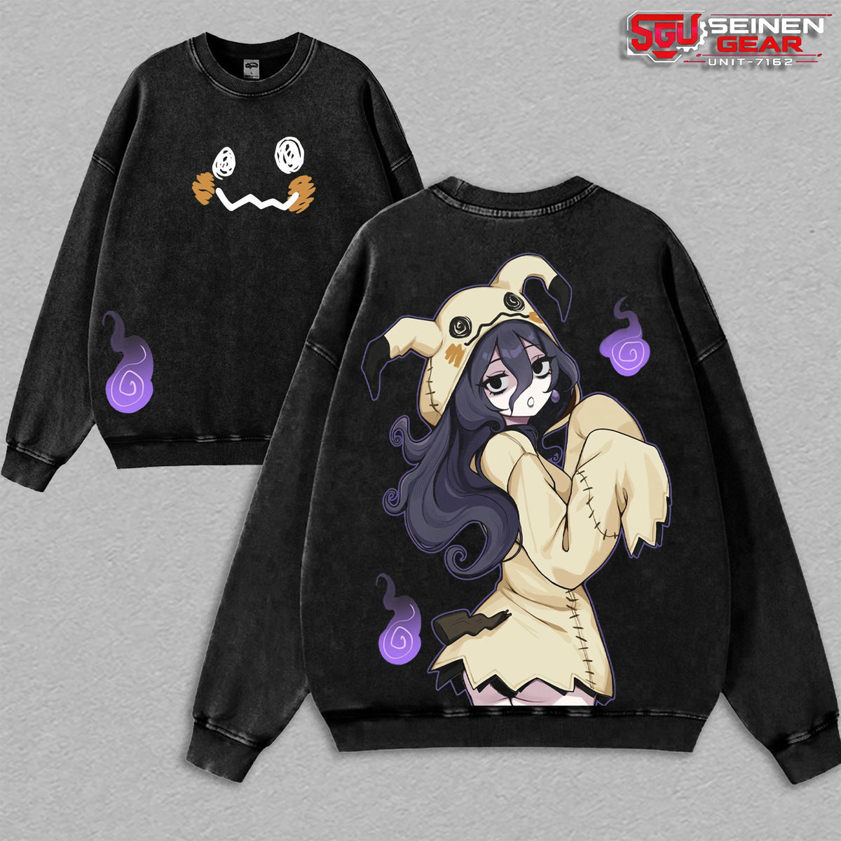 Kawaii Mimikyu Ghost Girl PKM Anime Vintage Washed Tee