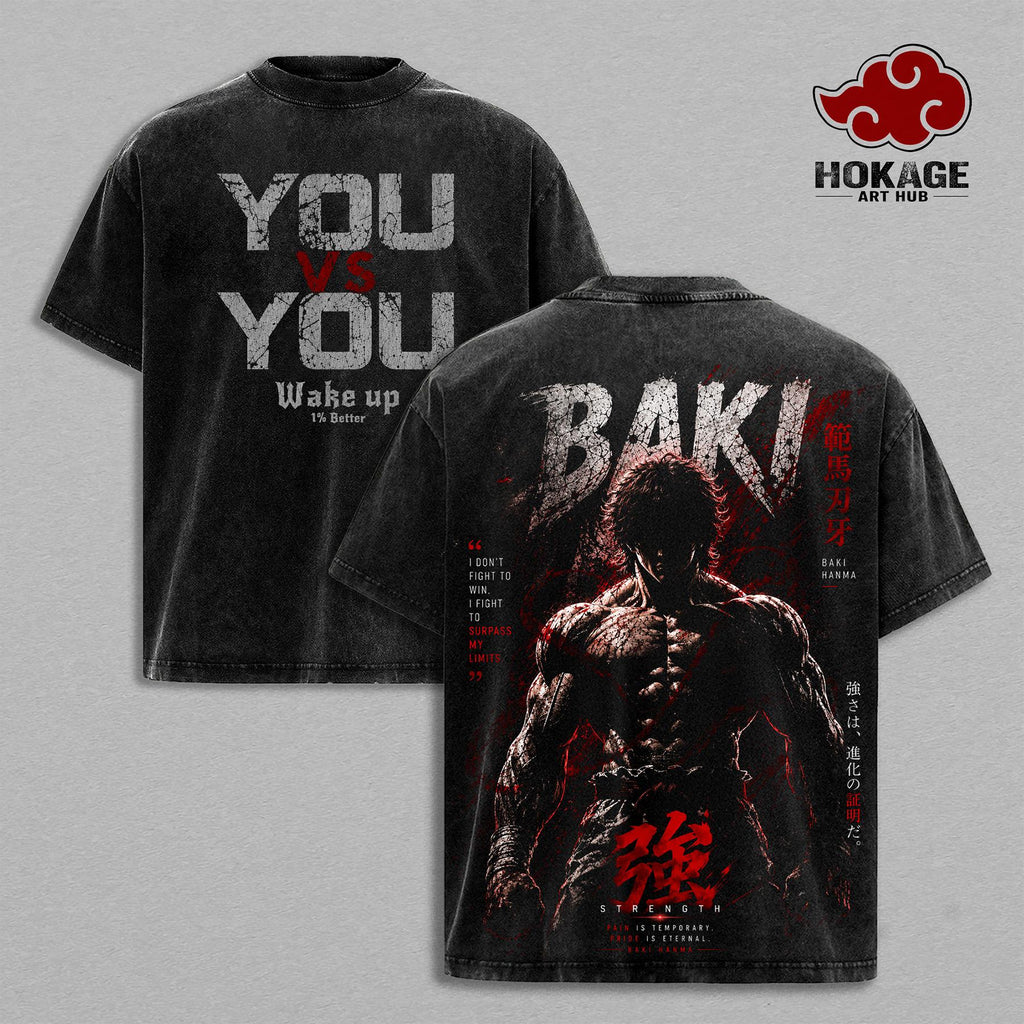 Baki Hanma Beast Mode Gym Anime Vintage Washed Tee