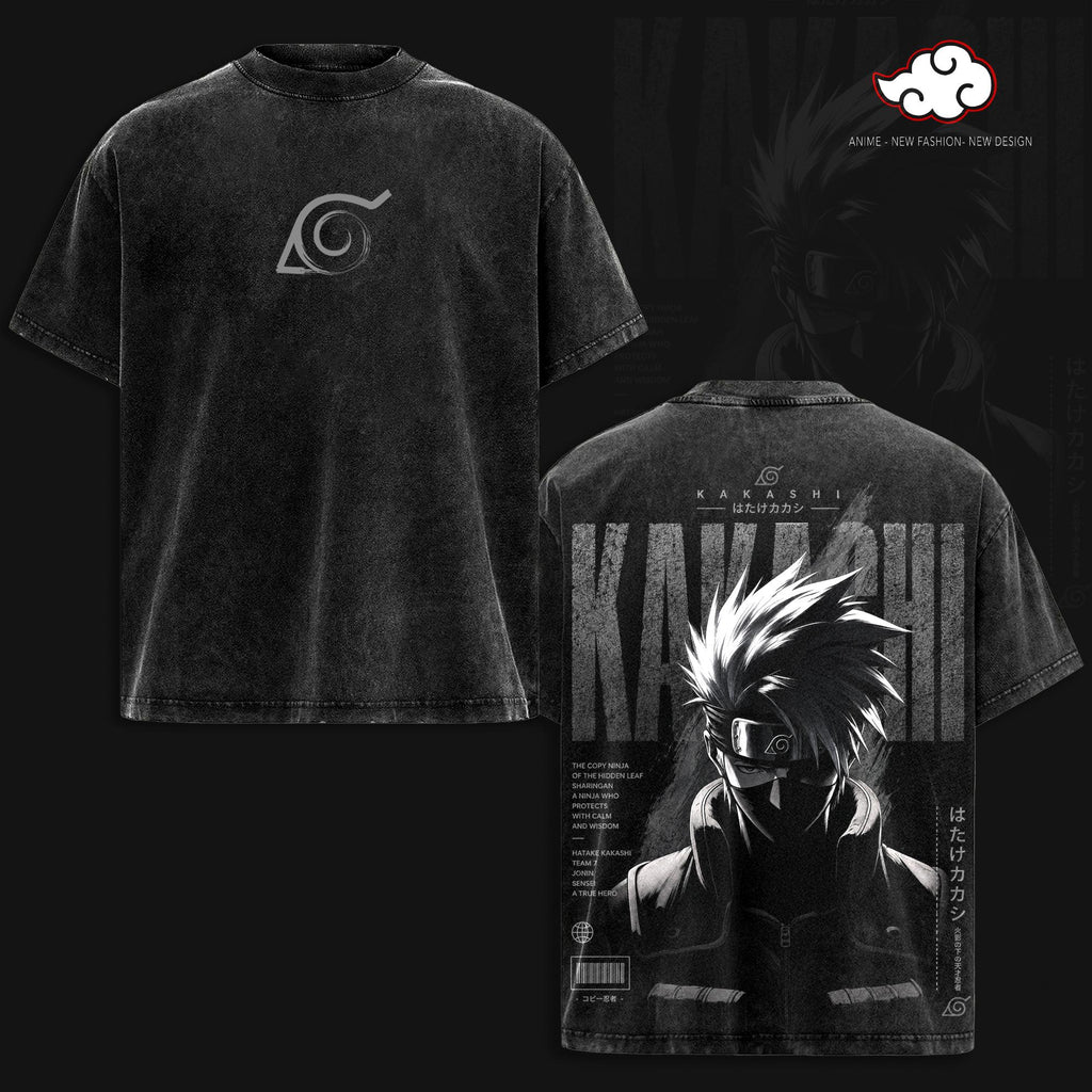 Kakashi Hatake Naruto Anime Vintage Washed Tee