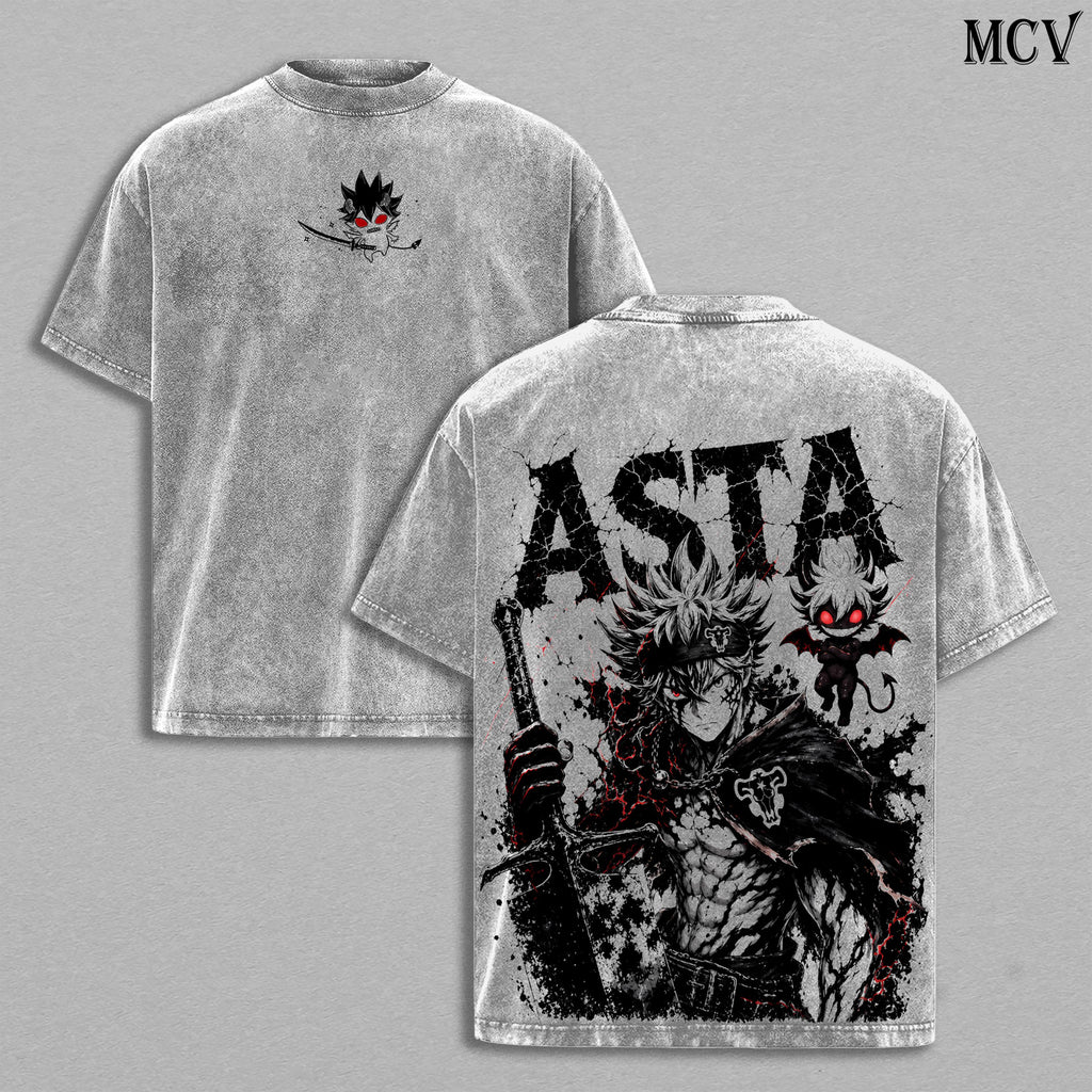 Asta Black Clover Anti Magic Knight Anime Vintage Washed Tee