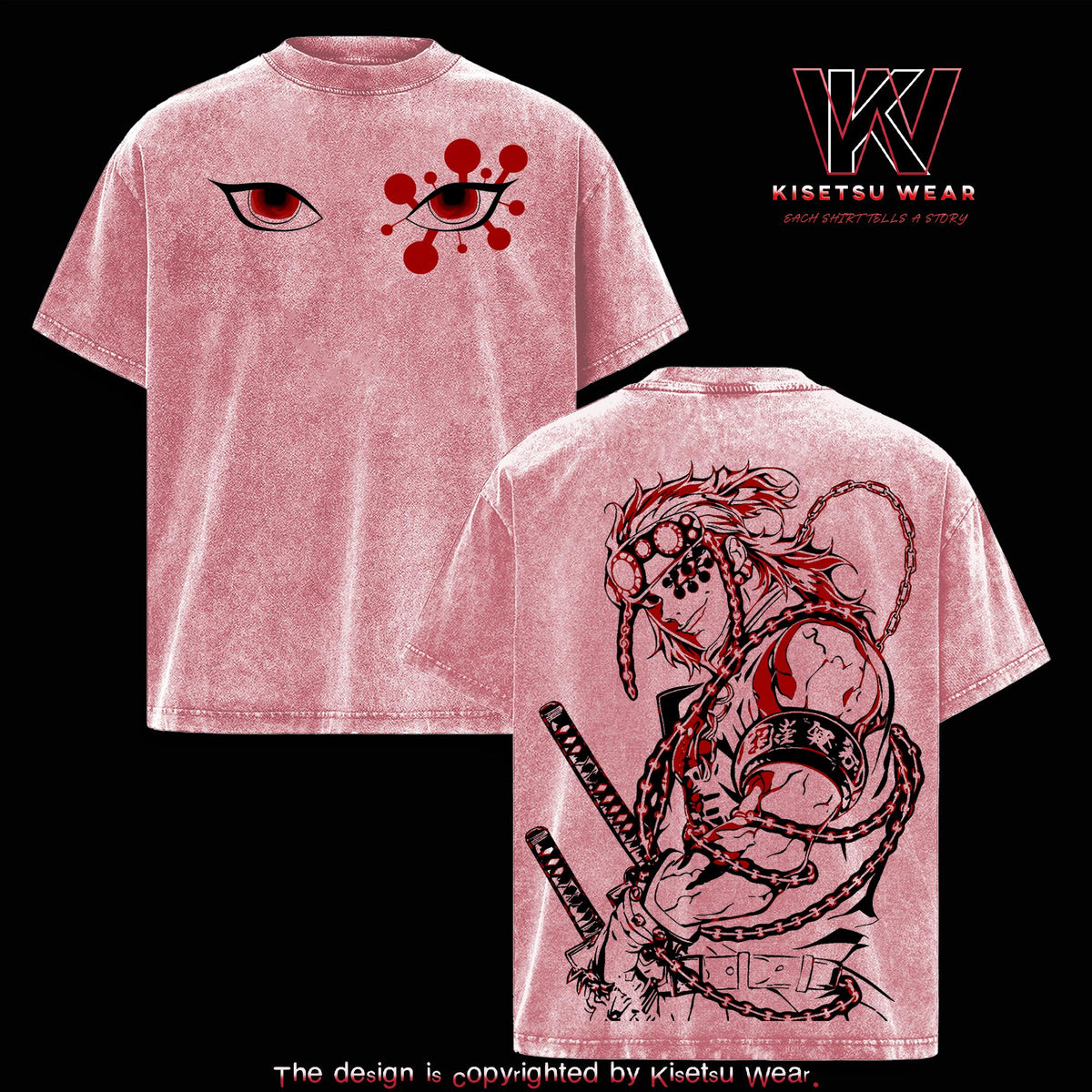 Tengen Uzui Demon Slayer Sound Hashira Anime Vintage Washed Tee
