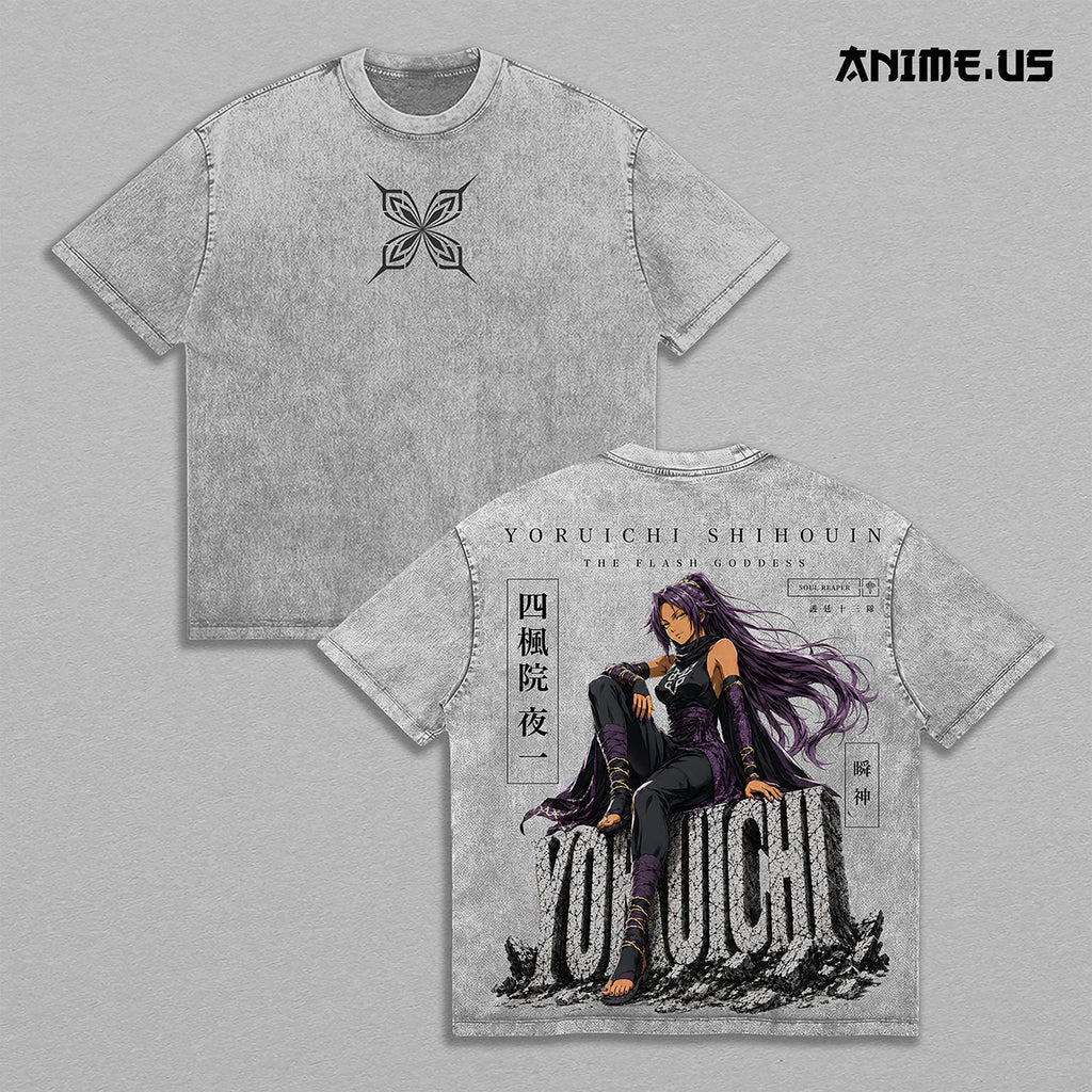 Yoruichi Shihouin Bleach Shunko Thunder Form Anime Vintage Washed Tee