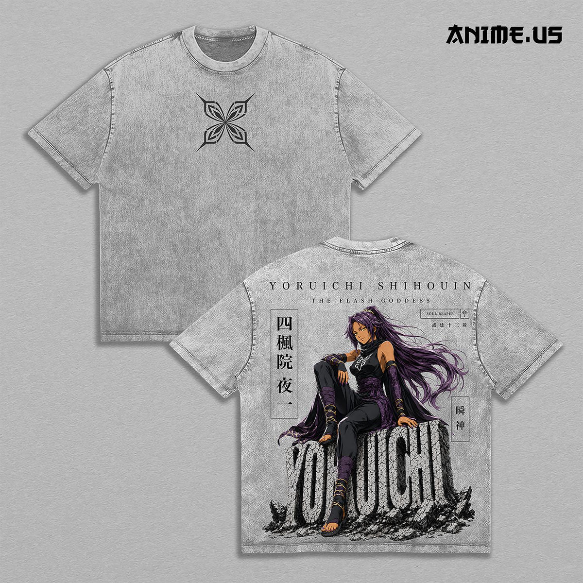 Yoruichi Shihouin Bleach Shunko Thunder Form Anime Vintage Washed Tee
