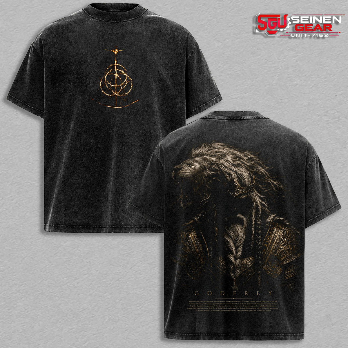 Godfrey Elden Ring Shadow of the Erdtree Vintage Washed Tee