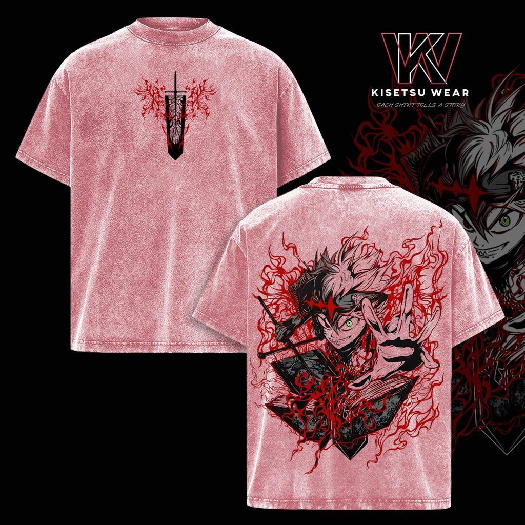 Asta Demon Form Black Clover Anime Vintage Washed Tee