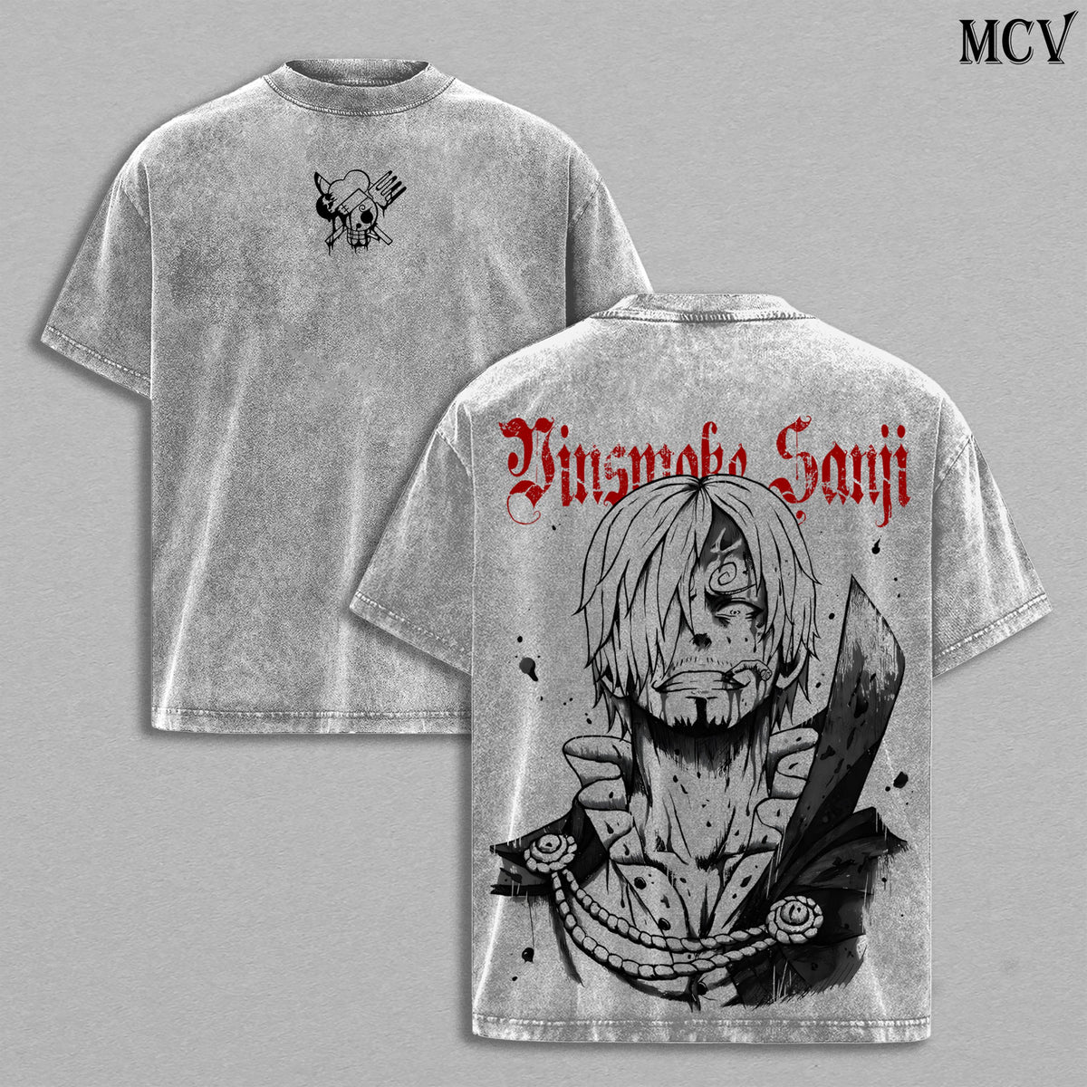 Sanji One Piece Anime Vintage Washed Tee