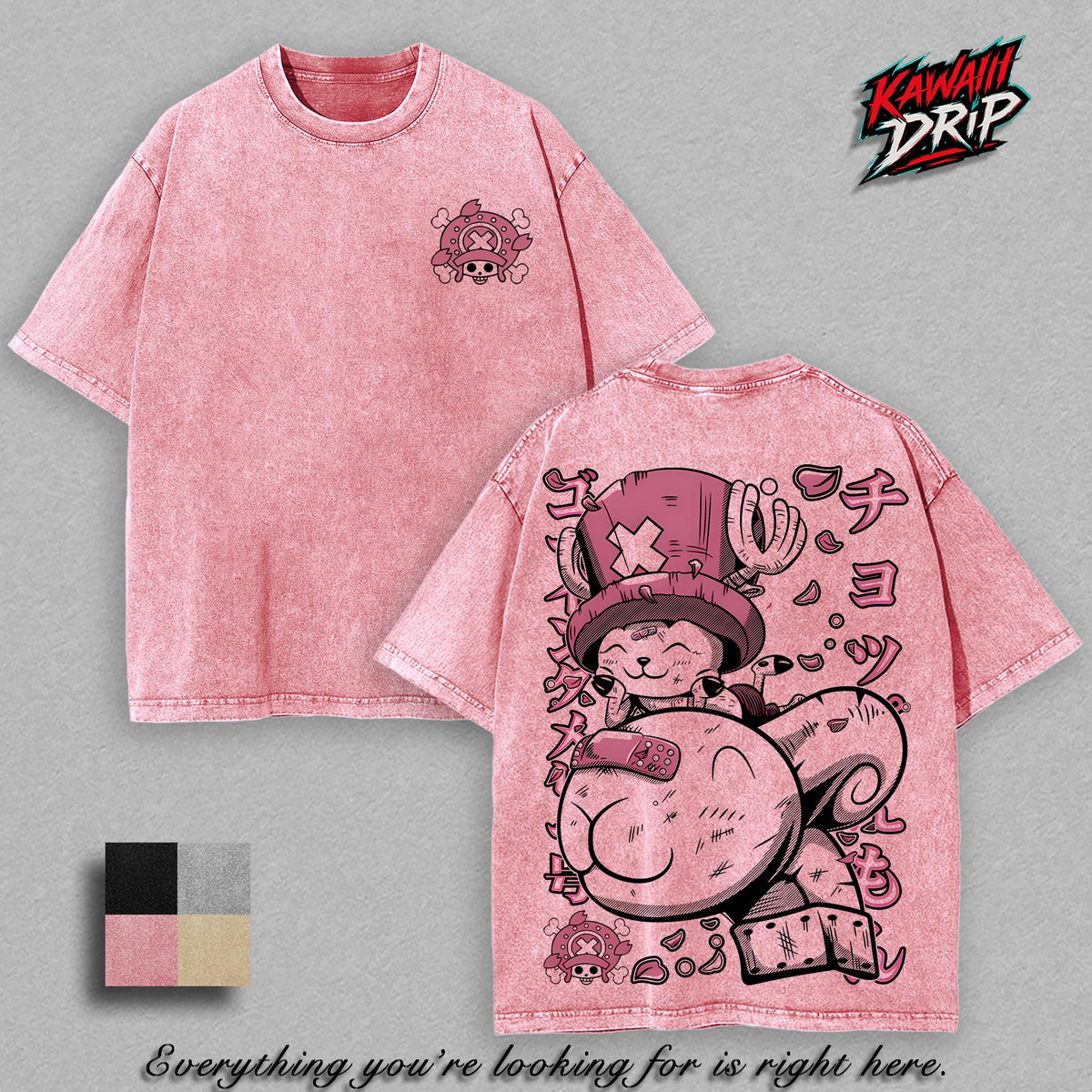 Chopper x Merryy Cute Pirate Anime Vintage Washed Tee