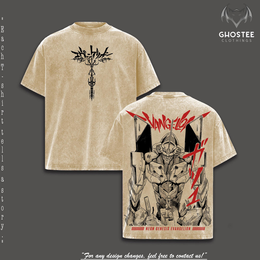 EVA Unit 01 & Shinji Neon Genesis Evangelion Anime Vintage Washed Tee