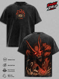 Kurama Narutoo Nine Tails Anime Vintage Washed Tee