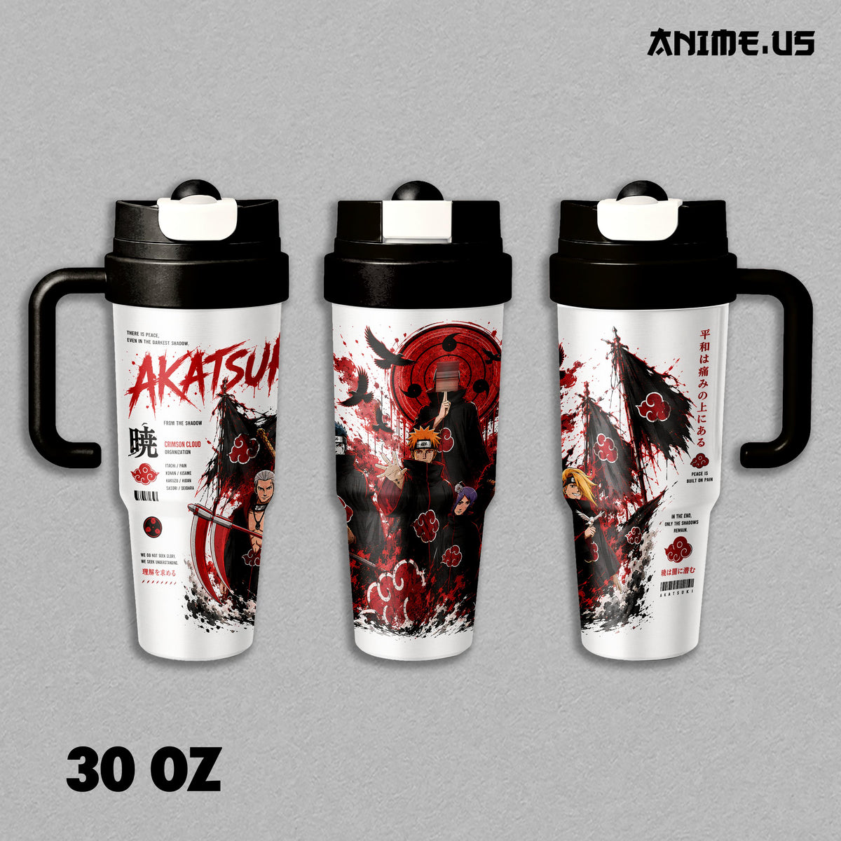 Akatsuki Crimson Cloud Anime Tumbler 17oz 24oz 30oz