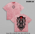 Alucard Hellsing Ultimate Vintage Washed Anime Tee Oversized Heavyweight Cotton Gothic Vampire Graphic T-Shirt Double Sided Streetwear Unisex