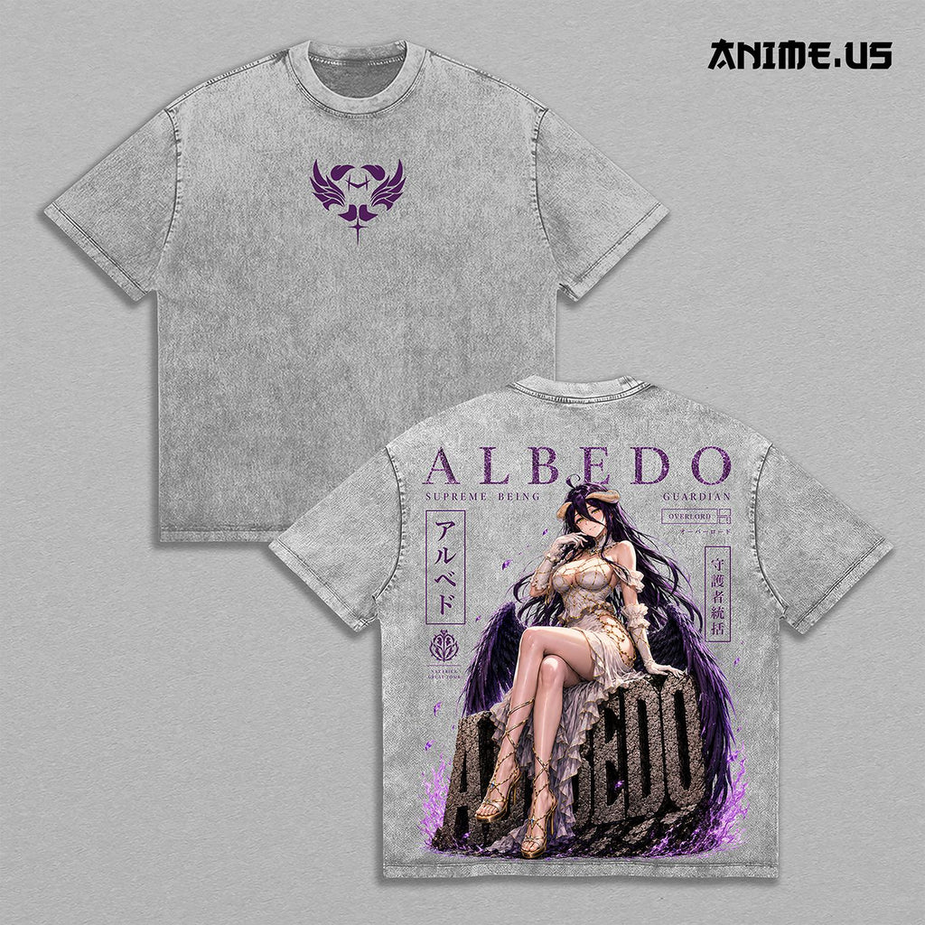 Albedo Overlord Supreme Being Guardian Anime Vintage Washed Tee