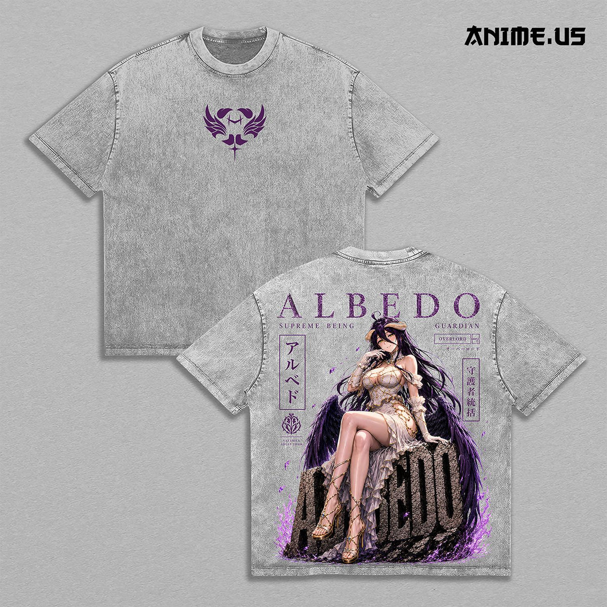 Albedo Overlord Supreme Being Guardian Anime Vintage Washed Tee