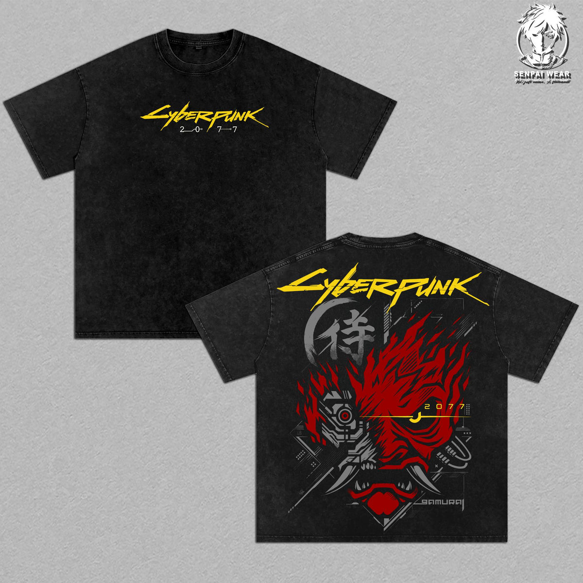 Samurai Cyberpunk 2077 Vintage Washed Tee