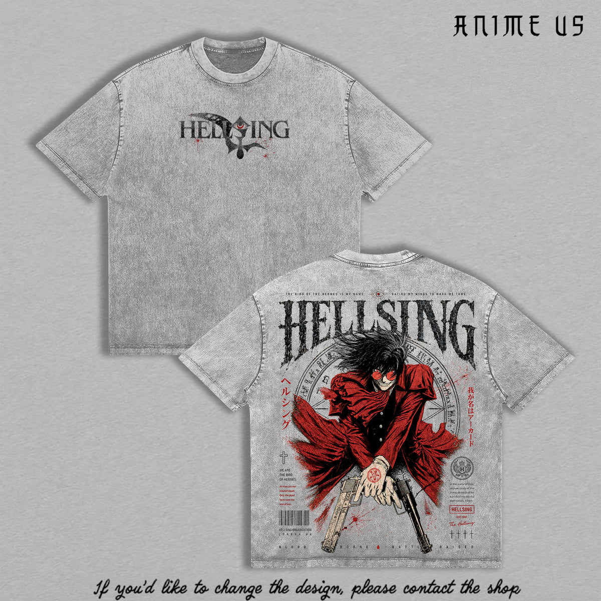 Alucard Hellsing Vampire Anti Hero Anime Vintage Tee