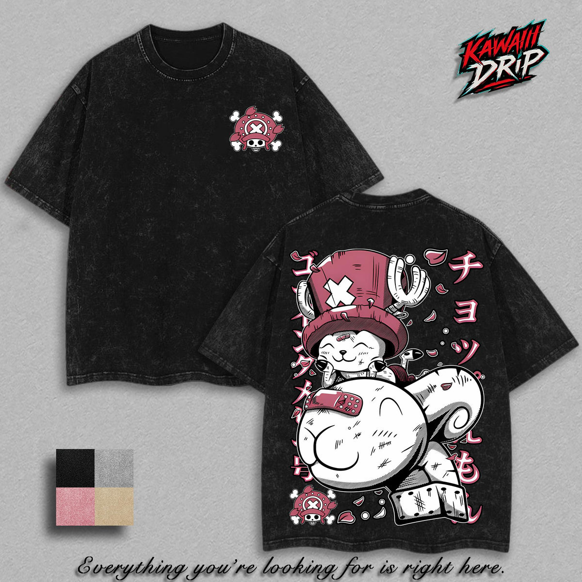Chopper x Merryy Cute Pirate Anime Vintage Washed Tee