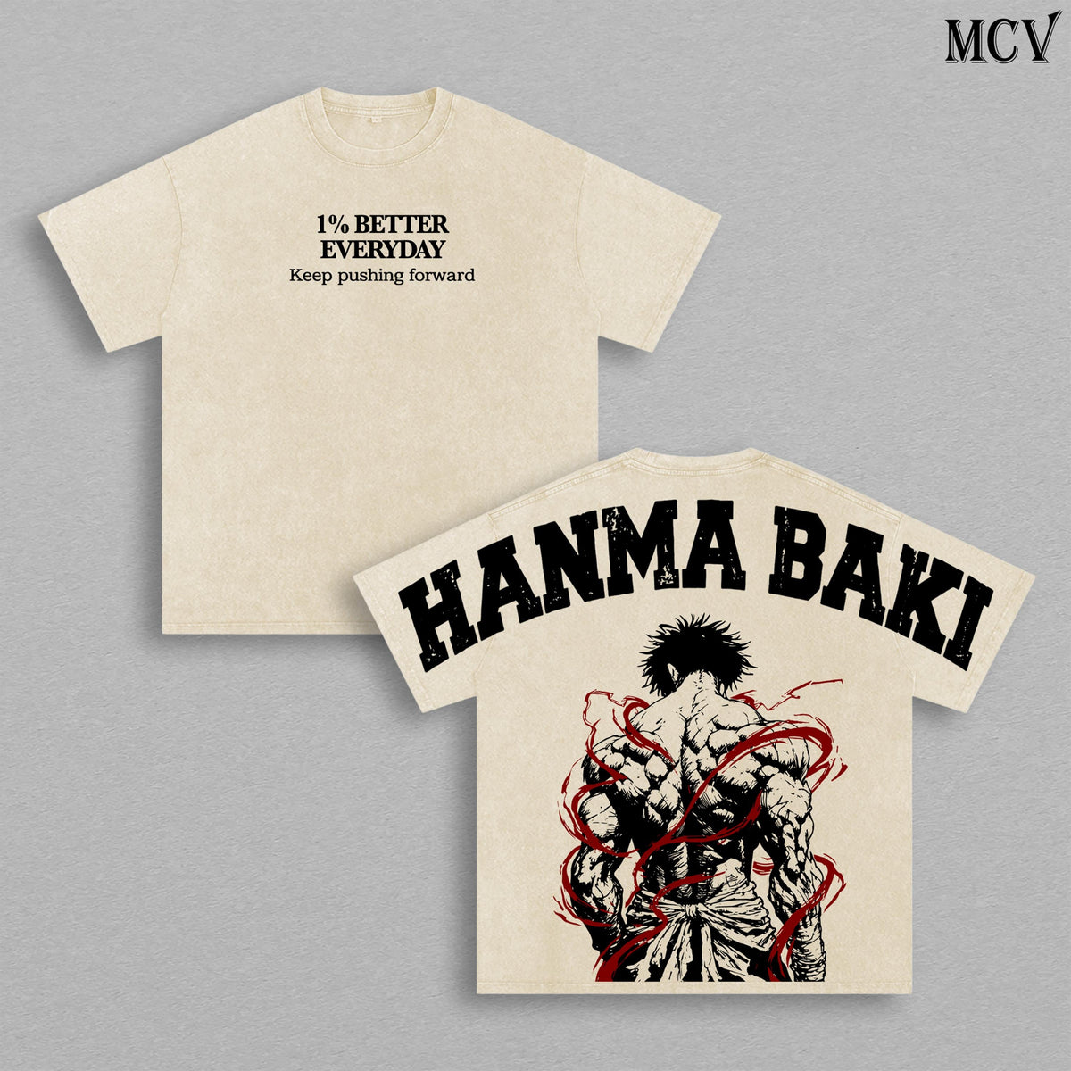 Baki Hanma Gym Beast Mode Anime Vintage Washed Tee