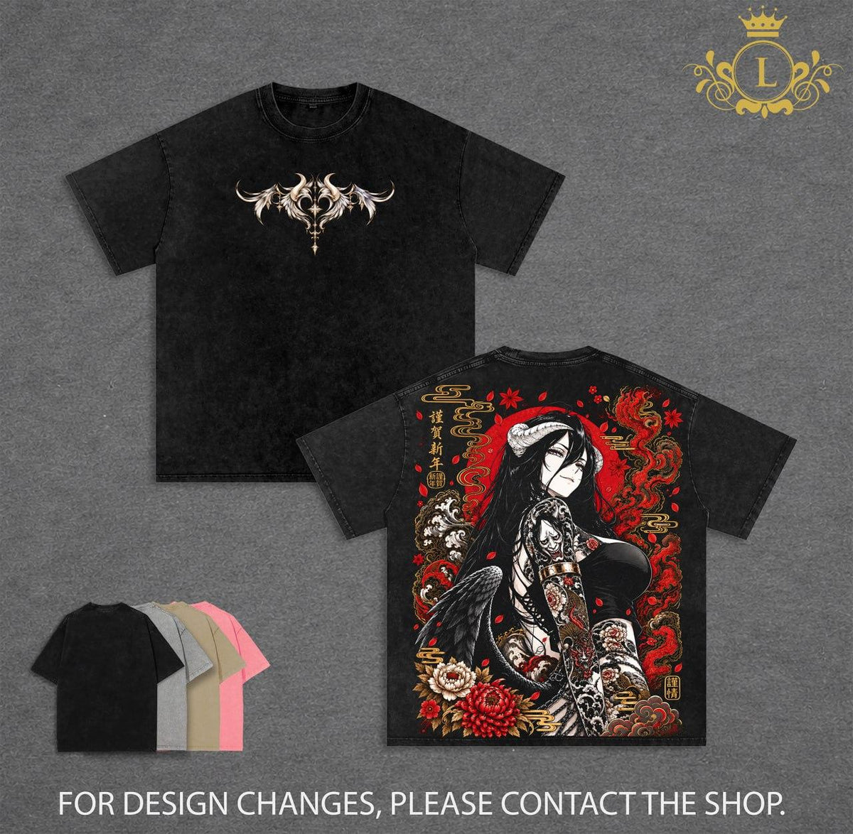 Limited Albedo Succubus Overlord Anime Vintage Washed Tee