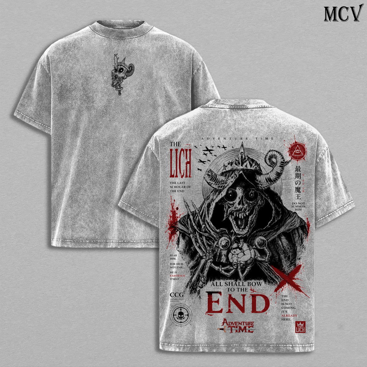 The Lich Adventure Time Skeleton King Vintage Washed Tee
