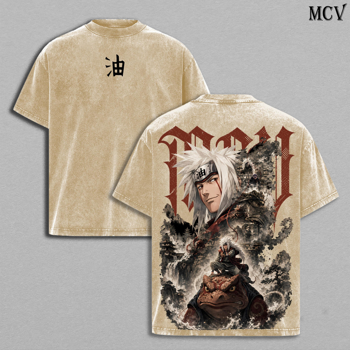 Jiraiya Naruto Pervy Sage Anime Vintage Washed Tee