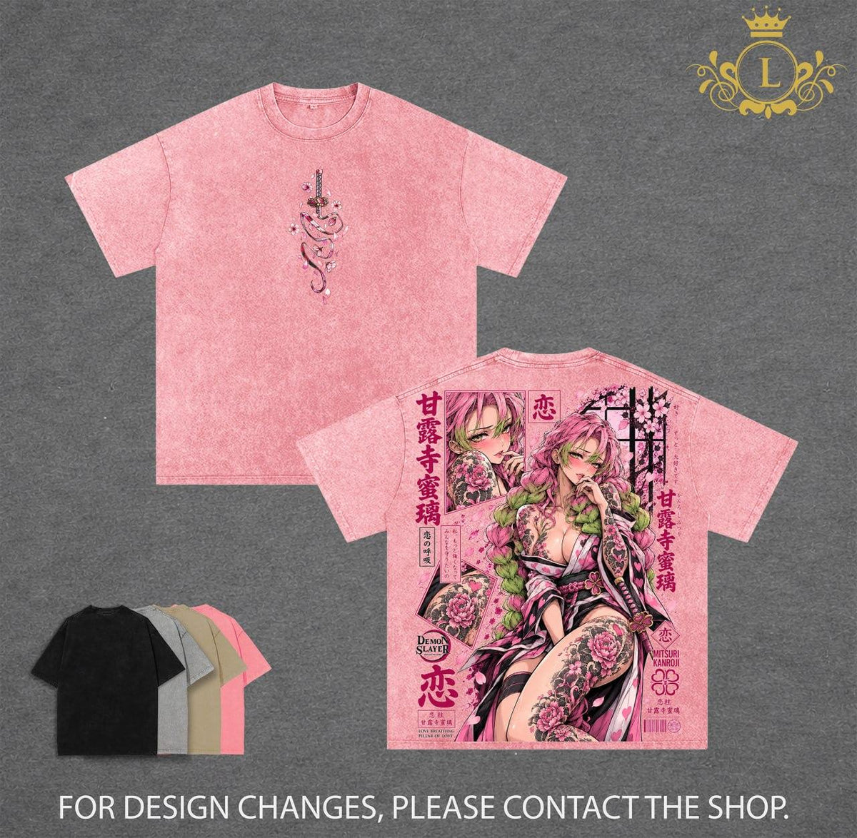 Limited Edition Mitsuri Kanroji Demon Slayer Anime Vintage Washed Tee