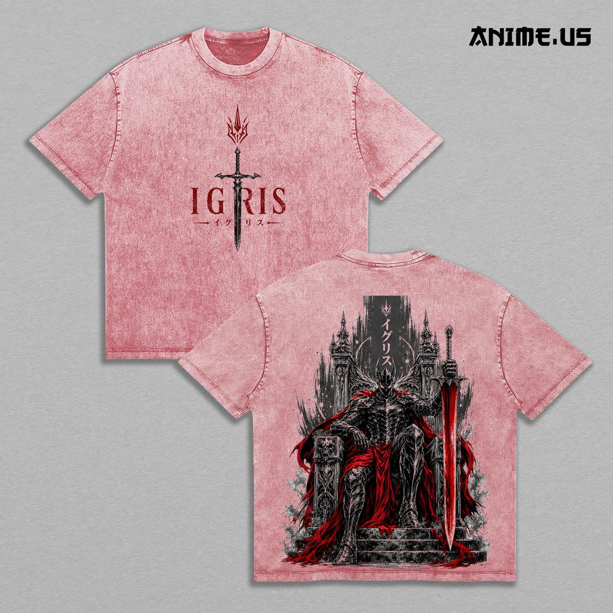 Igris Solo Leveling Shadow Knight Anime Vintage Washed Tee