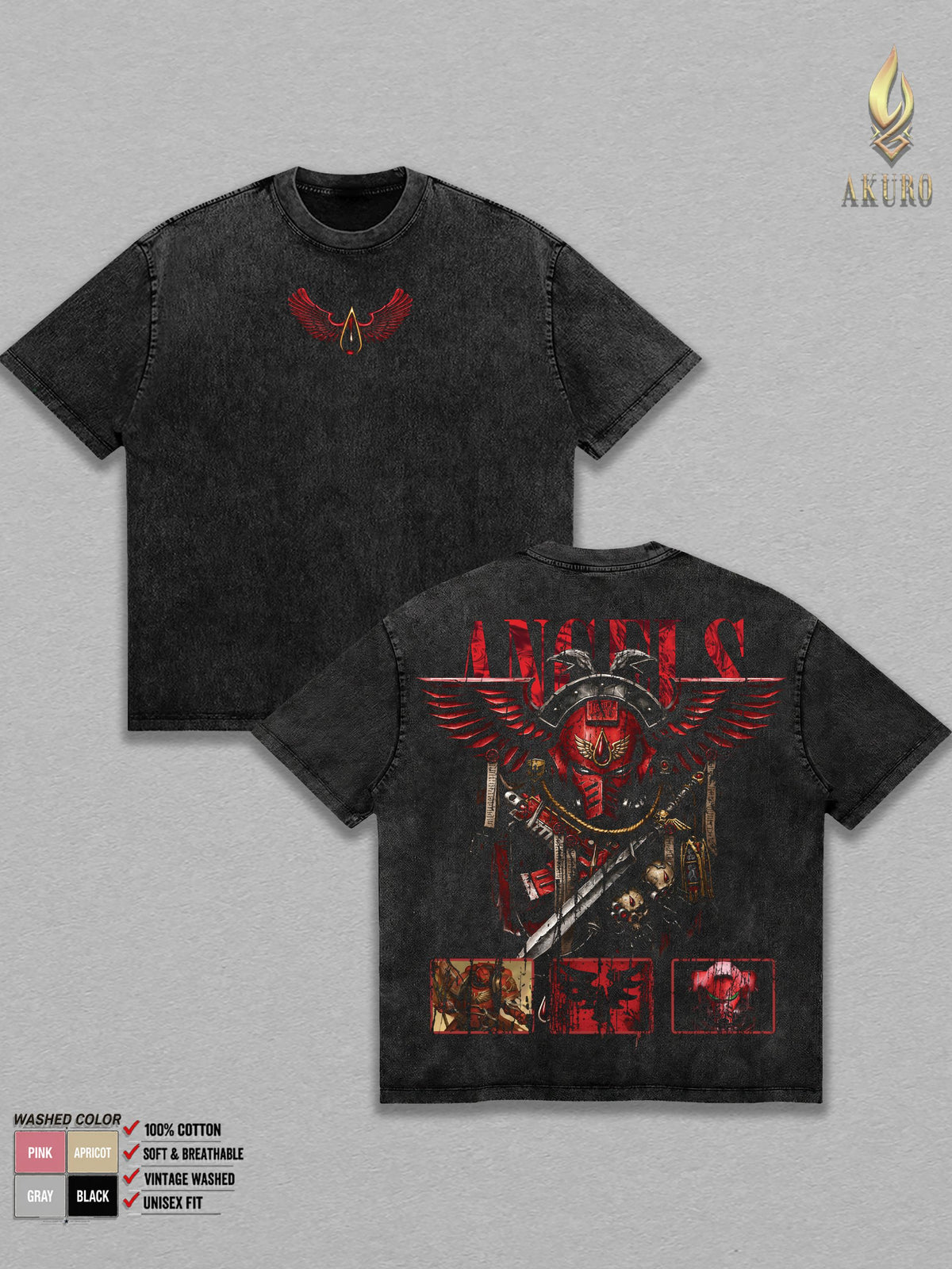 Blood Angel WarHammer 40k Vintage Washed Tee