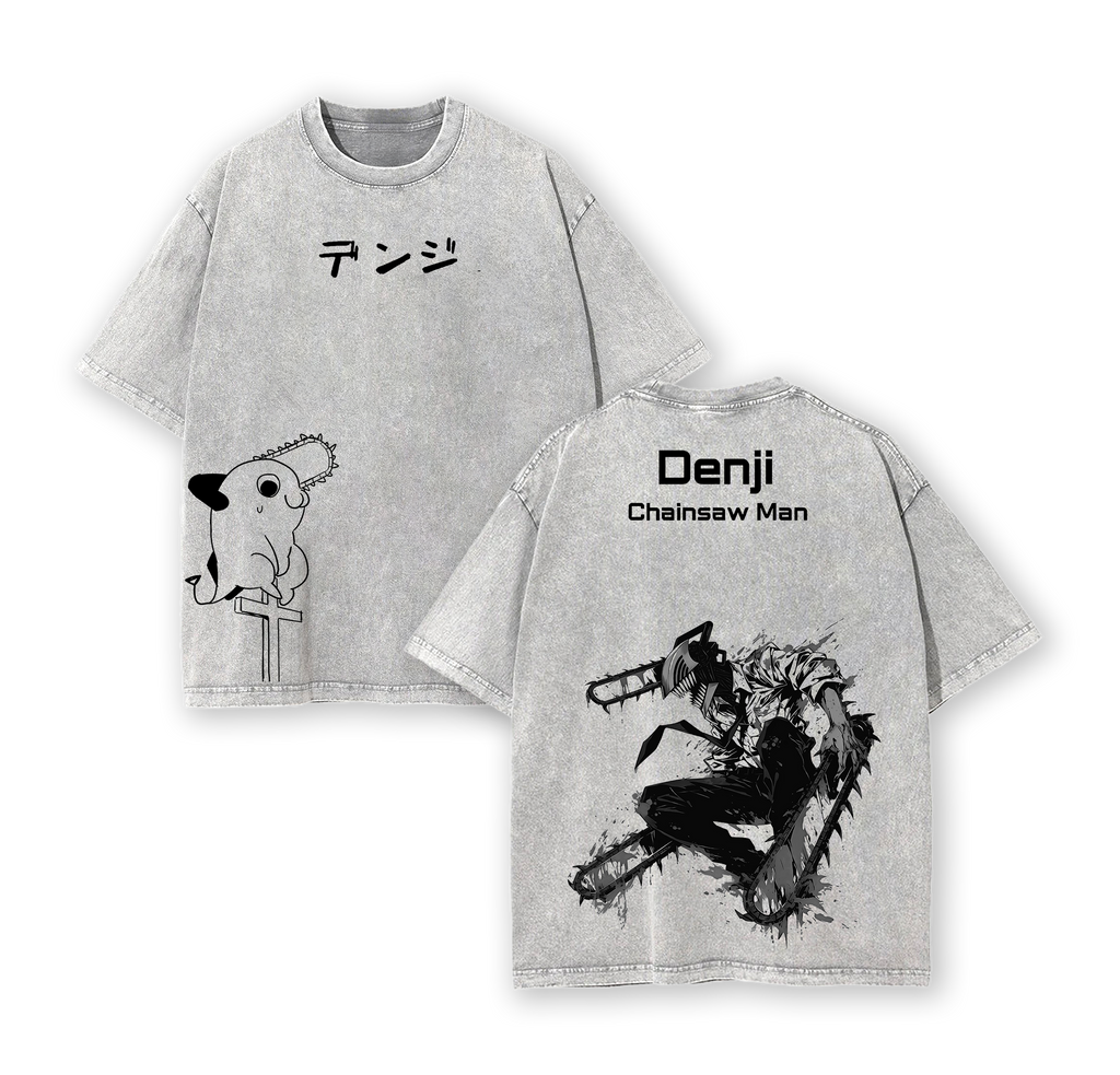 Denji x Pochita Chainsaw Man Tee Washed