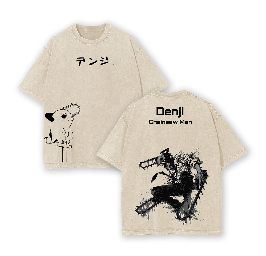 Denji x Pochita Chainsaw Man Tee Washed
