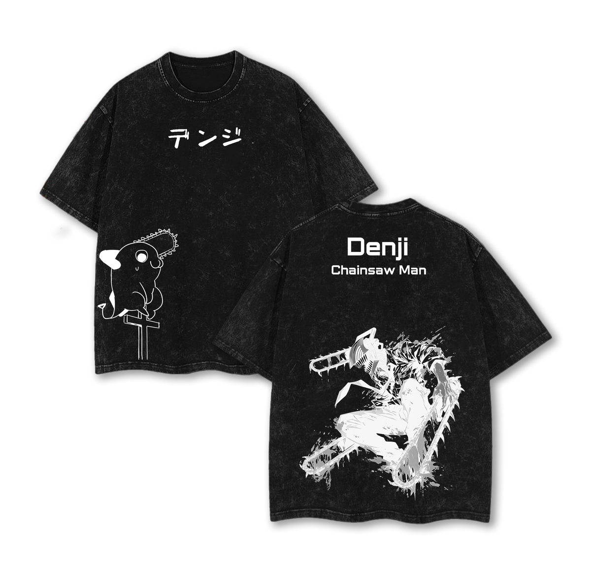Denji x Pochita Chainsaw Man Tee Washed
