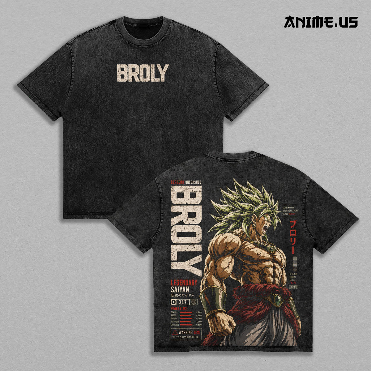 Broly Legendary Saiyan Berserk Unleashed DBZ Vintage Anime Washed Tee Oversized Heavy Cotton Graphic Shirt Streetwear Gift for Anime Lovers