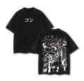 Kon Fox Devil Tee – Aki Hayakawa Chainsaw Man Limited Edition Vintage Washed Oversized Heavy Cotton T-Shirt