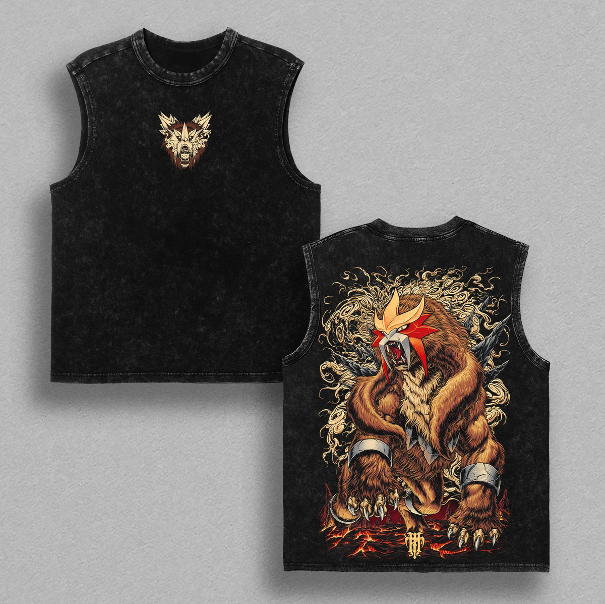 Limited Entei Eruption Pokemon Anime Vintage Washed Tee