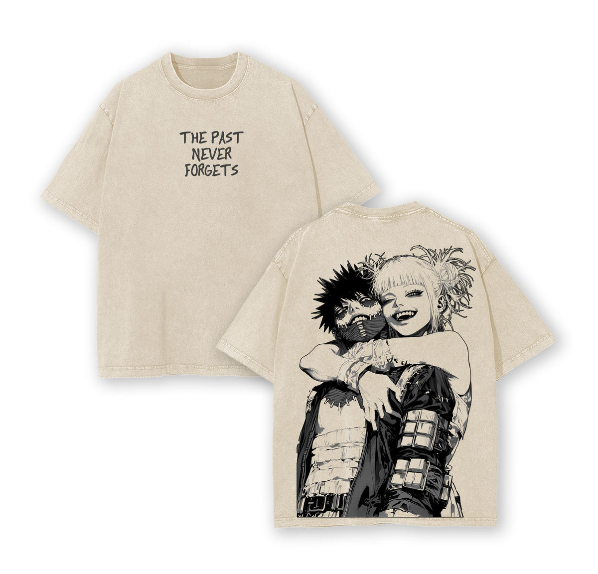 Dabi x Toga My Hero Academia Anime Double Printed Vintage Washed Tee