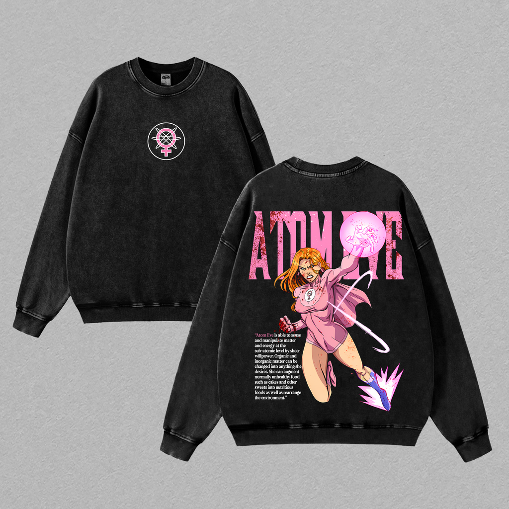 Atom Eve Invincible Anime Double Printed Vintage Washed Tee