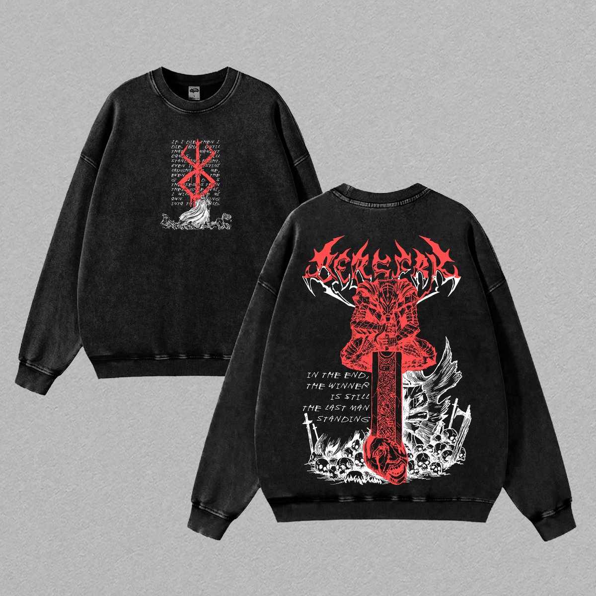 Guts Berserk Dragon Slayer Sword Anime Vintage Washed Tee