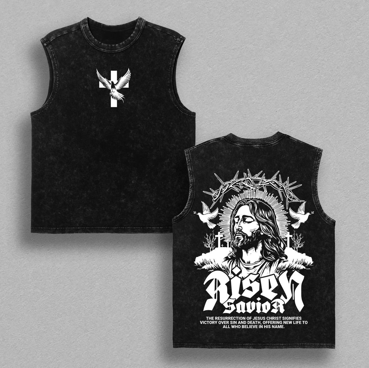 Risen Savior Jesus Christian Vintage Washed Tee