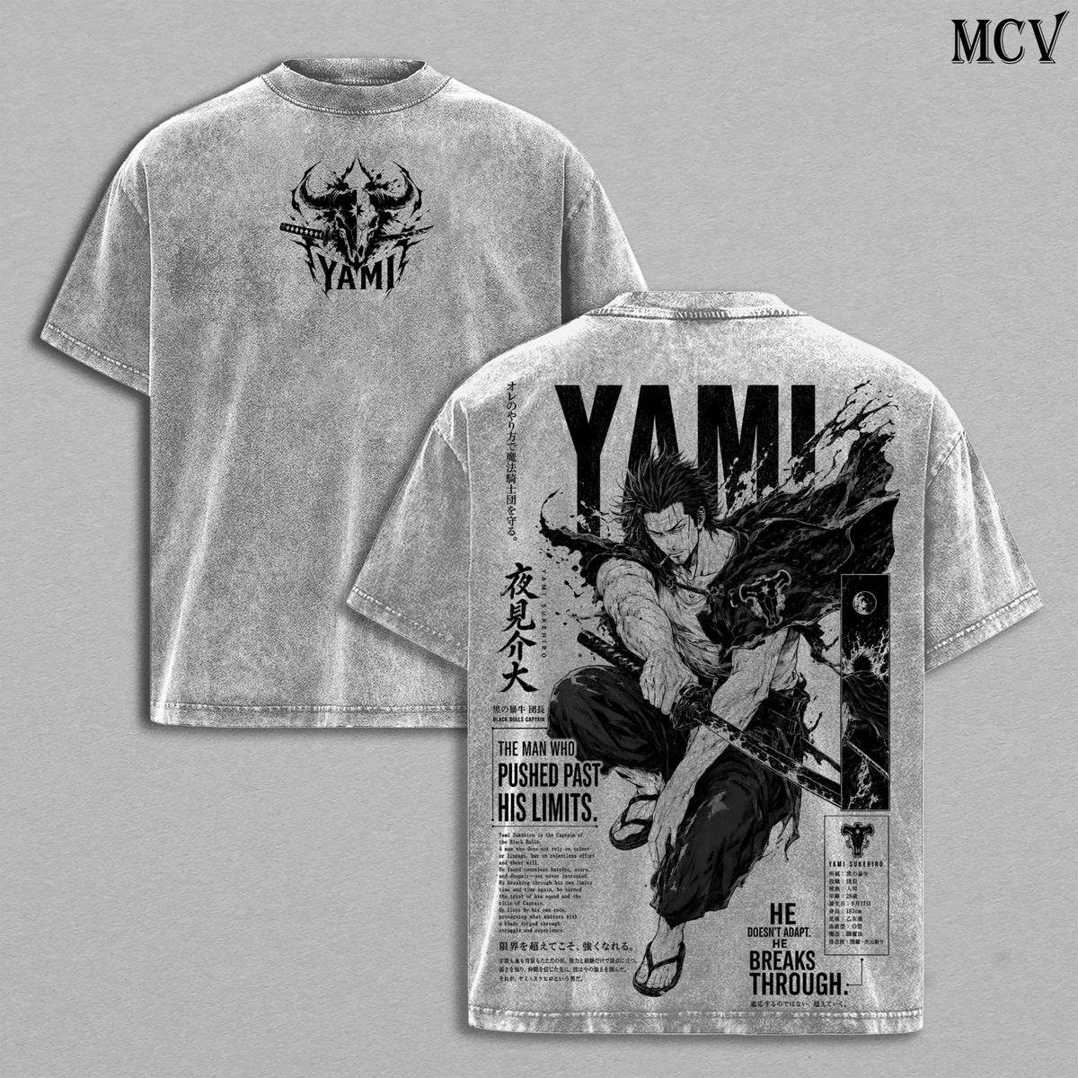 Yami Sukehiro Black Clover Season 2 Anime Vintage Washed Tee