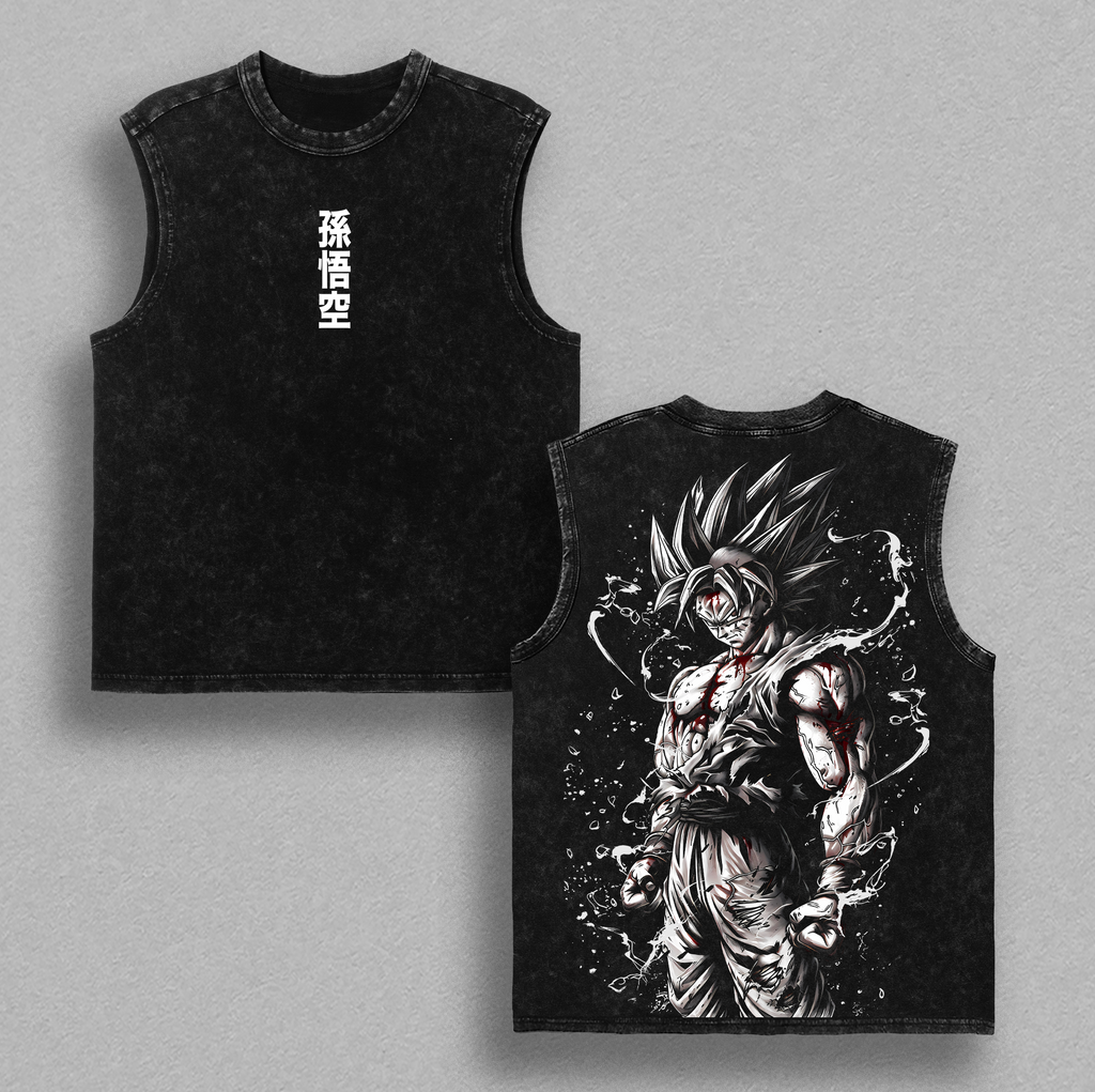 Ultra Instinct Kakarot Saiyan Warrior Anime Vintage Washed Tee