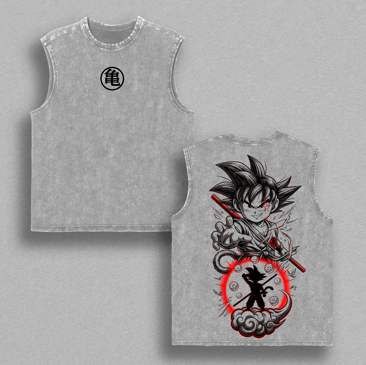 Kid Kakarot Saiyan Warrior DBZ Anime Vintage Washed Tee