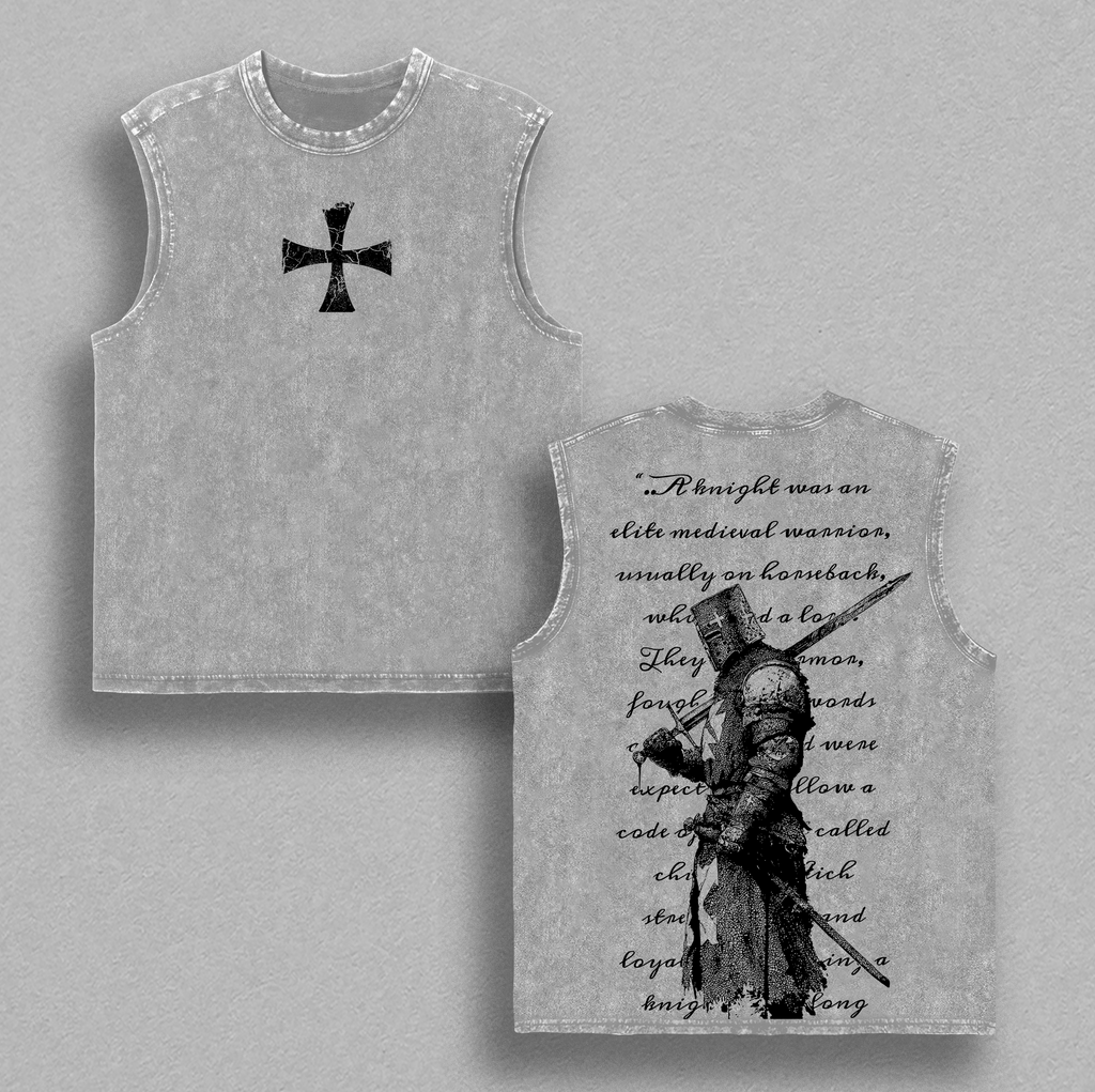 Crusader Knight Medieval Knight Christian Vintage Washed Tee