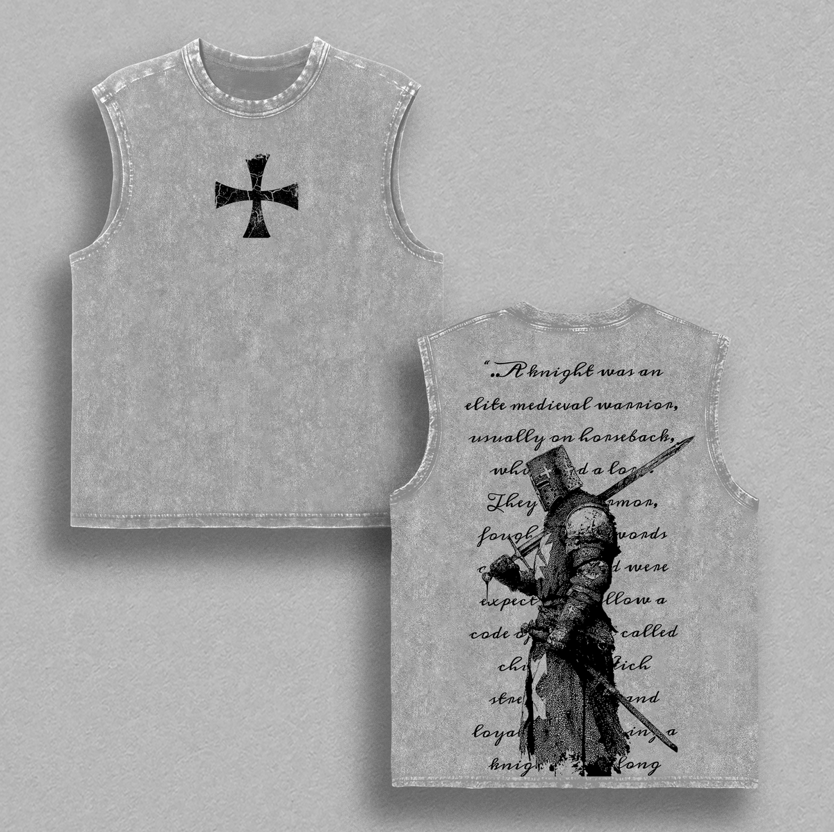 Crusader Knight Medieval Knight Christian Vintage Washed Tee