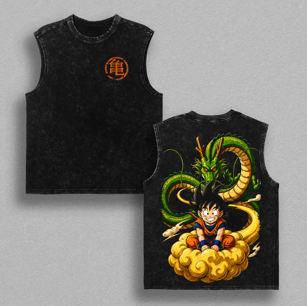 Kid Gokuuu DBZ Anime Vintage Washed Tee
