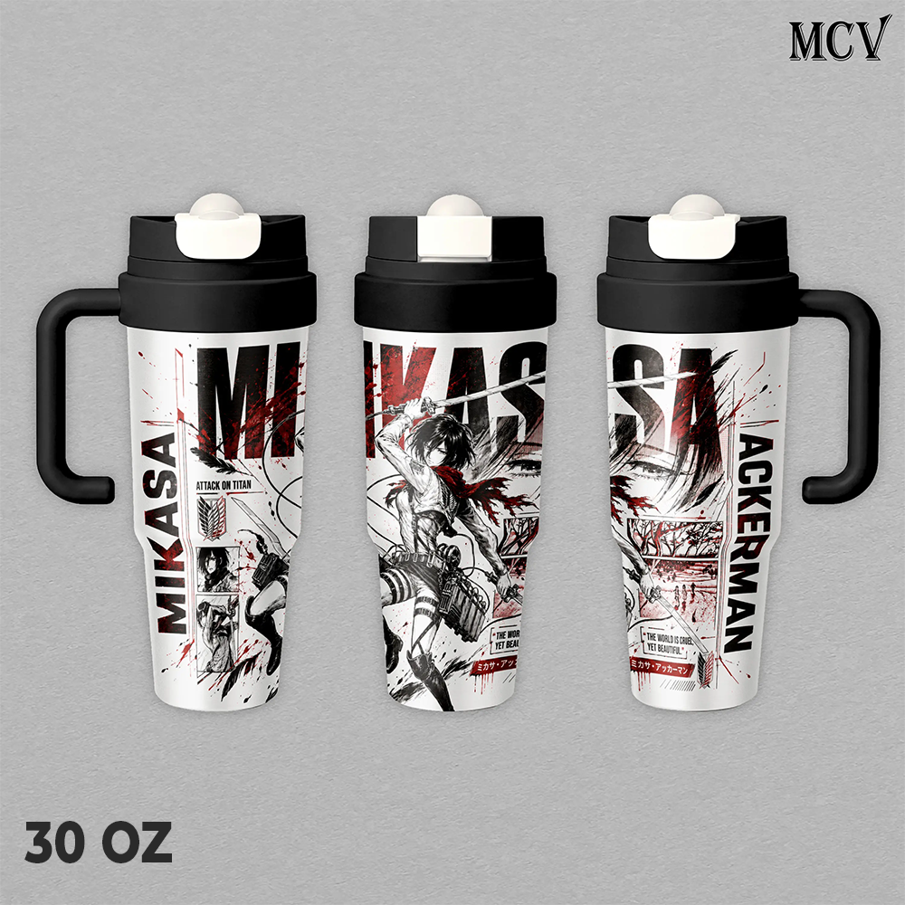 Mikasa Ackerman Attack on Titan Anime Tumbler 17oz 24oz 30oz