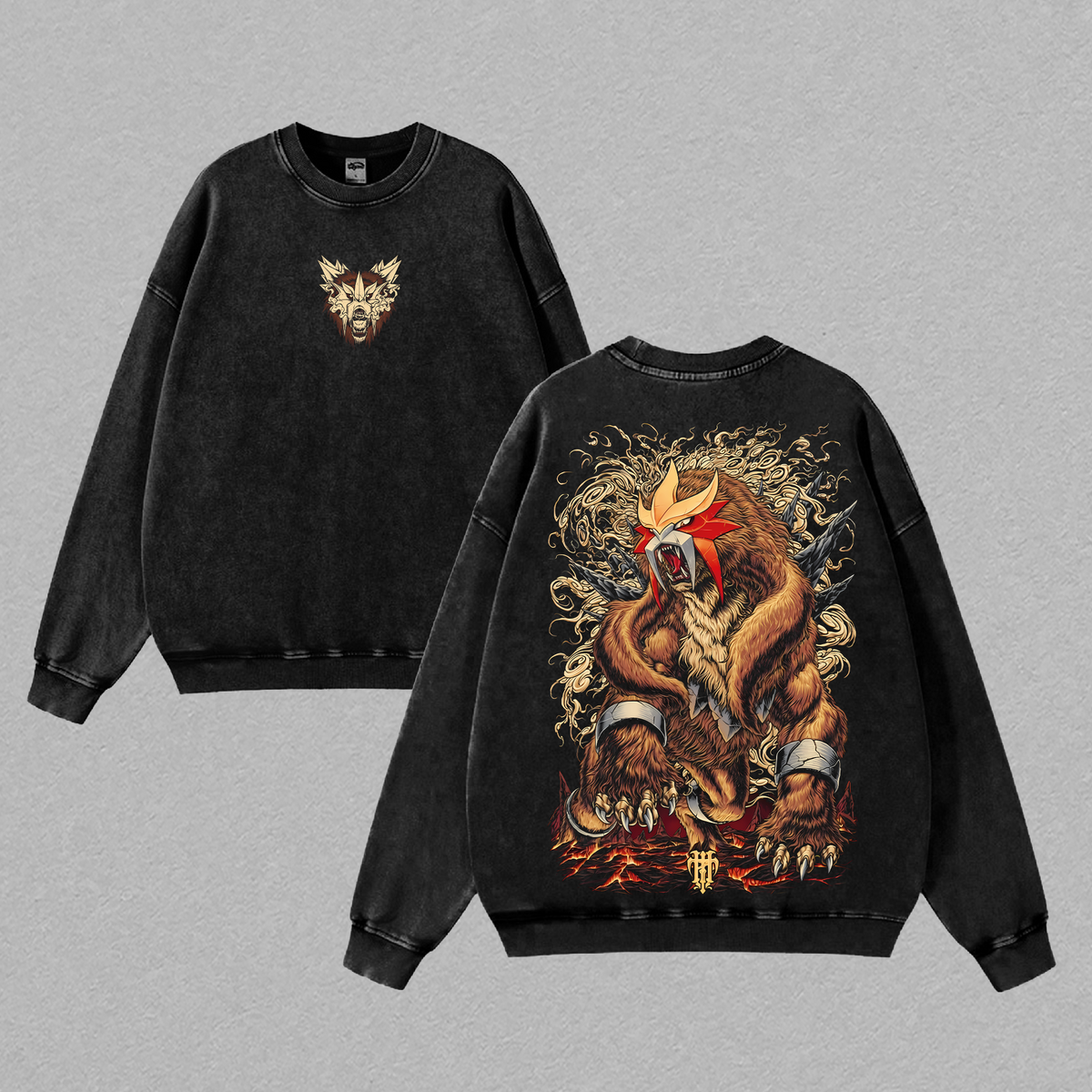 Limited Entei Eruption Pokemon Anime Vintage Washed Tee