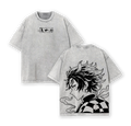 Tanjiro Kamado - Demon Slayer Anime Double Printed Vintage Washed Tee