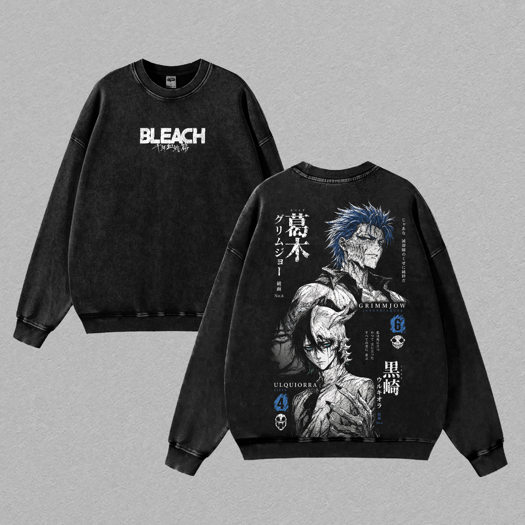 Grimmjow Jaegerjaquez & Ulquiorra Cifer Bleach Anime Vintage Washed Tee