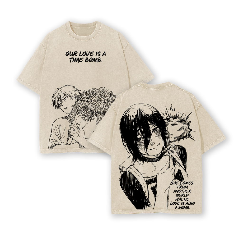 Chainsaw Man Denji x Reze Tee Washed – The Movie: Reze Arc Exclusive Vintage Oversized