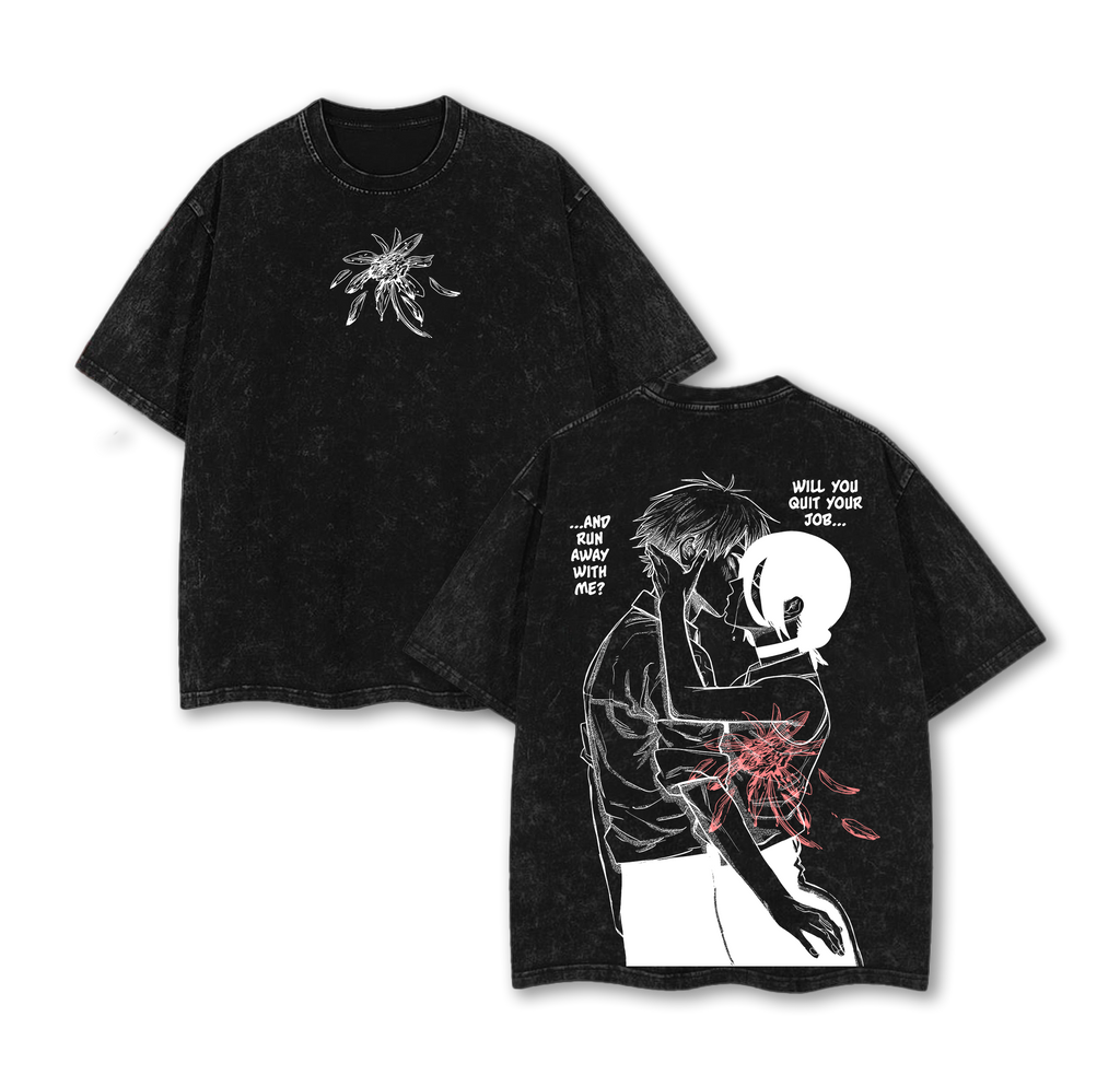 Denji vs Reze Chainsaw Man Tee Washed – The Movie Reze Arc Vintage Oversized