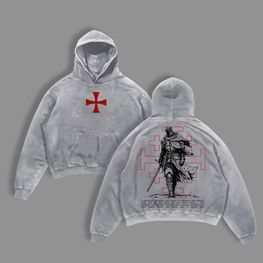 Christian Crusader Knight Faith Warrior Vintage Washed Tee